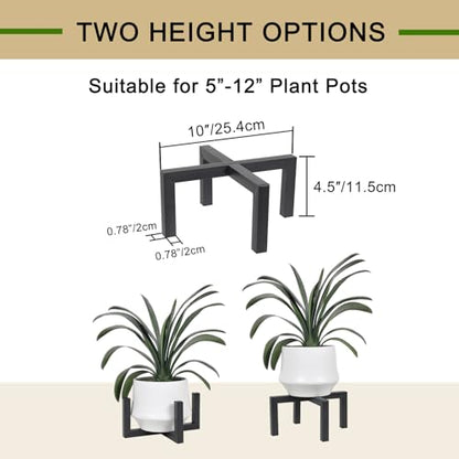 Plant Stand Indoor Outdoor, Heavy Duty Metal Plant Pot Holder, Mid Century Modern Planter Stands, Floor Flower Pot Holder (Black, Fit 5-12 inch pots) - size: Fit 5-12 inch pots