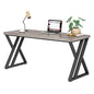 LITTLE TREE 55 Inch Large Simple Industrial Computer Desk Study Writing Table Home Office Workstation,Grey - color: Grey+black