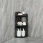 Black 3-Tier Small Corner Shelf Stand, Waterproof Bathroom Storage, Toilet Paper Storage, Corner Table for Small Spaces (Black)