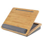 Adjustable Lap Desk for Laptop with Cushion, Bamboo Laptop Stand with Anti-Slip Strip Tablet Phone Holder, Fits up to 15.6 inch or 14 inch with Mouse Space - size: 16.5"x13.4" Height-adjustable