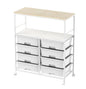 Rolling cart with 8 drawers,Storage drawer cart with wooden tabletop,Lockable wheels organizer for homeschool, arts & crafts, classroom, office & creative spaces (White) - color: White