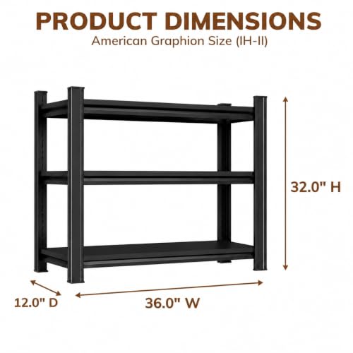 3 Tier Metal Bookshelf, Adjustable Tall Bookcase, Heavy Duty 1800 LBS Modern Deep Book Shelf, Bolt-Free Storage Shelves for Living Room, Home Office, Garage, 36" Wx 12" Dx 32" H - size: Enhanced 3 Tier-36"Wx 12"Dx 32"H