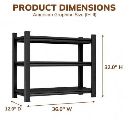 3 Tier Metal Bookshelf, Adjustable Tall Bookcase, Heavy Duty 1800 LBS Modern Deep Book Shelf, Bolt-Free Storage Shelves for Living Room, Home Office, Garage, 36" Wx 12" Dx 32" H - size: Enhanced 3 Tier-36"Wx 12"Dx 32"H