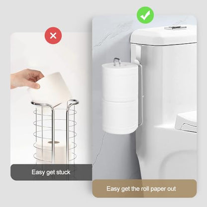 Over The Tank Toilet Paper Holder,Bathroom Toilet Paper Roll Holder for 2 Roll Tissue, Brushed Nickel,Self Adhesive Wall Mount,Stainless Steel Toilet Paper Holder Storage 1pcs - color: I:hold 2 Rolls Tissue(1pcs,silver)