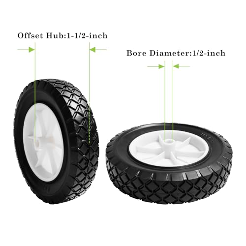 Parts Camp 8 inch Plastic Wheel Fits Oregon 72-108 hand trucks,lawnmowers,utility carts,Radio Flyer Wagon, BBQ Grill,Lawn Sprayer,Trash Can Universal Wheel 9613 - size: 8-inch