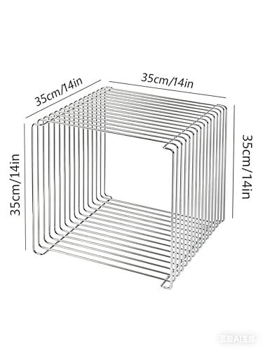 Square Stainless Steel Side Table, Metal End Table with Magazine Rack, Space-Saving Silver Nightstand for Small Spaces, Chrome Side Table with Storage Shelf for Living Room Bedroom Office