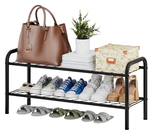 viewcare Shoe Rack for Closet, 2-Tier Long Shoe Rack for Entryway & Garage, Sturdy Metal Construction, Shoe Organizer Holds 6-10 Pairs - size: 2-Tier(Long)