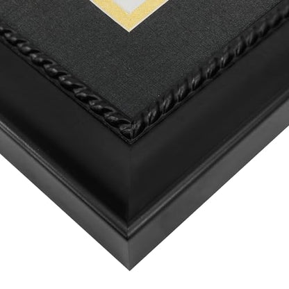 GMFrames Double 8.5x11 Diploma Certificate Frame, Solid Wood & Tempered Glass, Cherry Lacquer Finish & Intricate Rope Detail, Black over Gold Mat - color: Black, size: 14x20 for Double 8.5x11