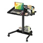 JOY worker Mobile Standing Desk, Rolling Tilt Adjustable Laptop Desk, Black | 28" Partial 60° Tiltable MDF Board, Height Adjustable, DIY Pegboard & Storage Base, 4 Lockable Wheels, Home Office Classroom - color: Black