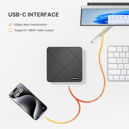 C4 Mini PC 11 Pro, Ryzen 5 3500U Desktop Computer Dual 1000Mbps NIC LAN, 16GB RAM 512GB SSD Micro PC, WiFi 5, BT 5.0, Triple Display, PC for Home Theater, Office - color: Jet Black