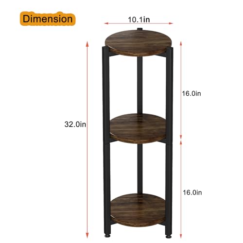 Plant Stand Indoor Corner Tall 3 Tier Metal Modern Flower Storage Plant Shelf Holder for Living Room Balcony Garden,Black (3 Tier-Black Round)