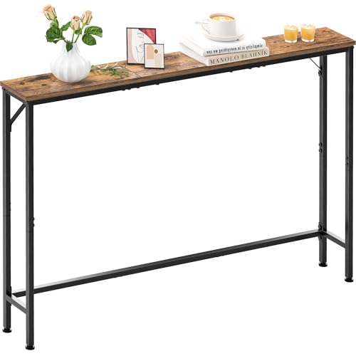 47.2" Console Table, Narrow Entryway Table, Skinny Sofa Table, Behind CouchTable, Long Skinny Table, DisplayTable for Entryway, Living Room, Foyer, Corridor, Office, Rustic Brown - color: Rustic Brown, size: Large