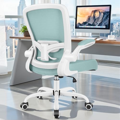 FelixKing Office Chair, Ergonomic Desk Chair Breathable Mesh Chairs Adjustable High Back Lumbar Support Flip-up Armrests, Executive Rolling Swivel Comfy Computer Chairs Home Office Light Blue - color: Light Blue