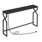 MAHANCRIS 44.9" Sofa Table, 9.4" Narrow Console Table with Charging Station, Couch Table Behind Sofa with Outlet, Entryway Table with Display Shelf, Living Room, Black CTHB113E01 - color: Black