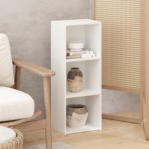 Seto Open Shelf Bookcase, Bookshelf for Living Room, Home Office, 3 Cubes, White - color: White, size: 3-Cube