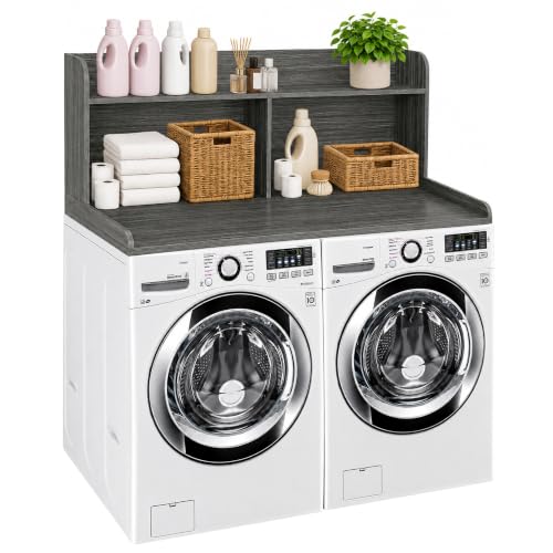 Royxen Laundry Countertop with 20“ Shelf Universal Fit, Washer and Dryer Countertop with Storage Space, Eucalyptus - color: Eucalyptus