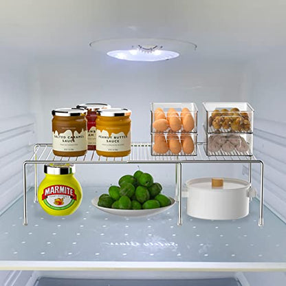 Redrubbit Expandable Metal Rustproof Kitchen Counter & Cabinet Shelf, Chrome, 1 Shelf, Modern Style, Kitchen Storage & Organization Product Accessories - color: Chrome