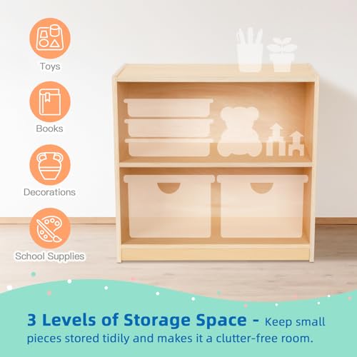 OOOK Montessori Shelf and Toy Storage, Compact Toddler Bookshelf for Small Space, Wooden Storage Cabinet Shelves and Kids Bookcase for Classroom, Kindergarten, Kids Room, Playroom. - size: Compact Toddler Bookshelf