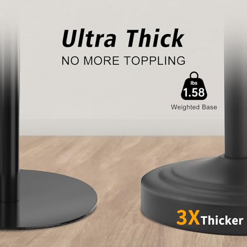 Hoimpro 17" Matte Black Stainless Steel Standing Towel Rack Double Towel Ring Hand Towel Stand Holder, Bathroom Accessories Set Hardware Towel Bar Hanger for Bathroom Vanity and Kitchen Countertops - color: Matte Black
