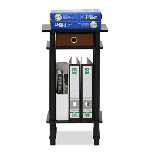 Furinno 17017 Turn-N-Tube End Table, 1-Pack, Espresso - color: Espresso/Black/Brown, size: 1-Pack