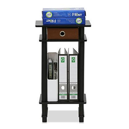 Furinno 17017 Turn-N-Tube End Table, 1-Pack, Espresso - color: Espresso/Black/Brown, size: 1-Pack