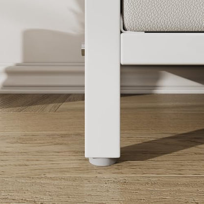 Nightstand 3 Drawers Side Table Modern Bedside End Table | White night stand with 3 fabric drawers, double layer shelf, metal frame, space saving end table for bedroom and living room - size: 3 Drawers, Single Piece