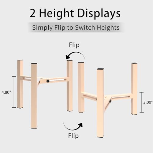 Adjustable Plant Stand Indoor, Metal Stable Plant Holder, Modern Plant Stands Fits 5-6-7-7.5" Pots for Home & Office (Without Pots) - color: Light Khaki