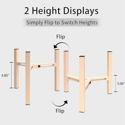 Adjustable Plant Stand Indoor, Metal Stable Plant Holder, Modern Plant Stands Fits 5-6-7-7.5" Pots for Home & Office (Without Pots) - color: Light Khaki