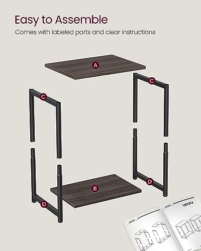 VASAGLE Side Tables Set of 2, Small End Table, Nightstand for Living Room, Bedroom, Office, Bathroom, Chestnut Brown and Classic Black ULET272B74 - color: Chestnut Brown + Classic Black