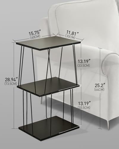 KJGKK Tall Side Table, Small End Table, 29 inch High Accent Table, Bedside Table for Living Room, Bedroom and Office, Ebony Black - color: Ebony Black