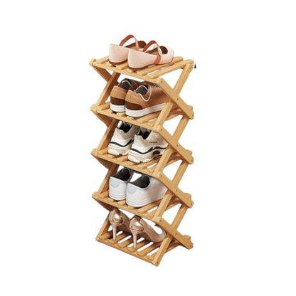 Shoe Racks, Foldable Shoes Organizer FreeStanding Shelf,5 Layers | Natural, Functional, Multifunctional, Suitable For Entryway, Closet, Bedroom, Hallway - color: Five Layers of Primary Colors
