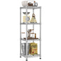 14" Metal Wire Shelving Unit Storage Shelves 4 Tier Adjustable Shelf Sturdy Steel Rack Standing Units Organizers organize for Laundry Bathroom Kitchen Closet Basement Garage Pantry Narrow Mesh Utility - size: 4-Tier-Silver[14"D x 14"W x 39.37"H]