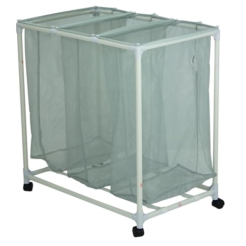 Rolling Laundry Hamper Sorter Cart with Removable Mesh Bags and Smooth Casters, Multi-Compartment Laundry Storage for Home Organization