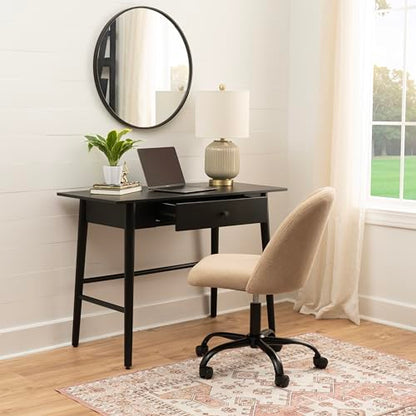 Linon Melissa Black Wooden One Drawer Writing Desk - color: Black