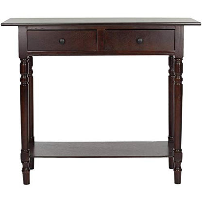 SAFAVIEH Home Collection – Rosemary Dark Cherry Console Table with Drawers & Shelf, Classic Contemporary Storage Console, Turned Leg Design (AMH5705D) - color: Dark Cherry