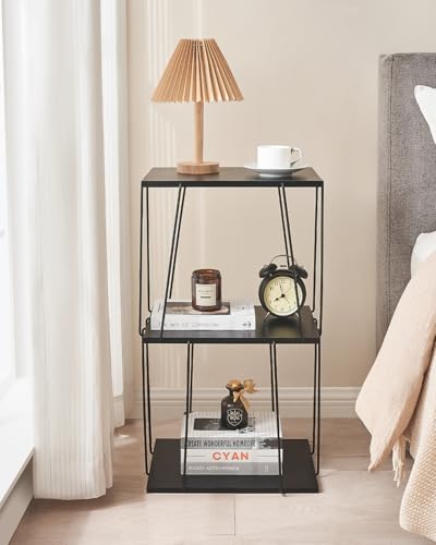 KJGKK Tall Side Table, Small End Table, 29 inch High Accent Table, Bedside Table for Living Room, Bedroom and Office, Ebony Black - color: Ebony Black
