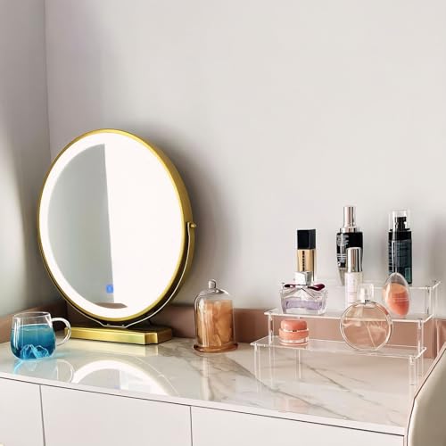 AZEAM Acrylic Riser,2 Pcs Clear Display Risers Stand Cologne Organizer Acrylic Shelves 3 Tier Shelf for Amiibo Funko POP Figures Cupcake Food Desserts Holder Perfume Collection Cosmetic Product
