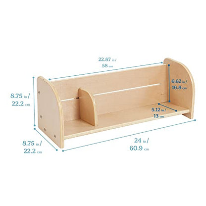 ECR4Kids Tabletop Book Display, Adjustable, Library Storage, Natural - color: Natural