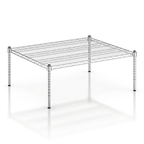 30" x 36" x 14" Chrome Wire Storage Shelf, Dunnage Rack, Commercial 1 Tier Small Shelf - color: Silver, size: 30"D x 36"W x 14"H