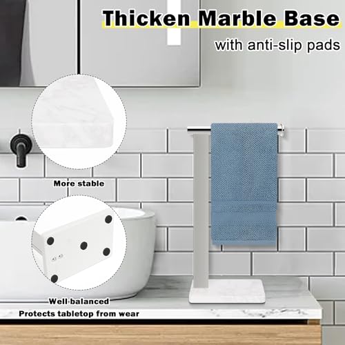 Stainless Steel L-Shaped Hand Towel Holder, SUS304 Bathroom Towel Rack with Thickened Base for Countertop Vanity (Chrome, Square Base) - color: Chrome