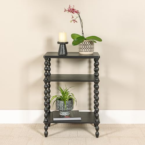 Creative Co-Op Bobbin Leg Rectangle Wood Accent Table, Black - color: Black, size: 20.5"L x 13.5"W x 29.5"H