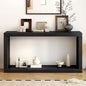 JOSHEN 60" Entryway Hallway Shelf Table, Easy-Assembly Square Table, Stable Space-Saving for Living Room, Black - color: Black