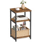 VASAGLE BARNET Collection - Side Table, Small End Table for Living Room, Modern Tall Nightstand, Bedroom, Office, Bathroom, Steel Frame, Rustic Brown and Ink Black ULET273B01 - color: Rustic Brown + Ink Black