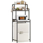 Espelism 3-Tier Kitchen Bakers Rack with Adjustable Shelves, Freestanding Kitchen Microwave Stand with Storage, Split Design Coffee Bar Shelf for Home Office (Black Oak, 25.6") - color: Black Oak