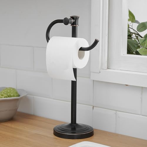 Stand Hand Towel Holder, Countertop Towel Bar, Oil Rubbed Bronze | 17 Inch Bathroom Towel Hanger, Freestanding Vanity Counter Top Towel Holder, Towel Ring Hardware Accessories, Stainless Steel - color: Bronze