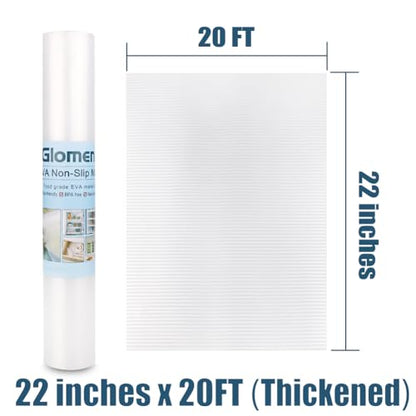 Shelf Liner, Non-Slip Cabinet Liner, Washable Oil-Proof for Kitchen Cabinet, Shelves, Refrigerator, Storage, Desks, 22 Inches x 20 FT, Non Adhesive Drawers Liner… (22 Inches x 20 FT, Thickened) - size: 22"W x 240"L