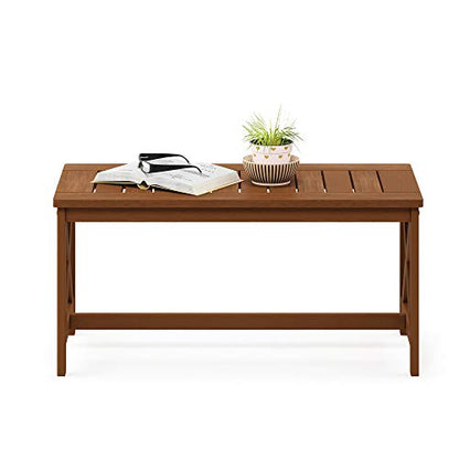 Furinno FG18111 Tioman Coffee Table, X-Leg, Natural - color: Natural, size: 17.8"D x 35.3"W x 17.0"H