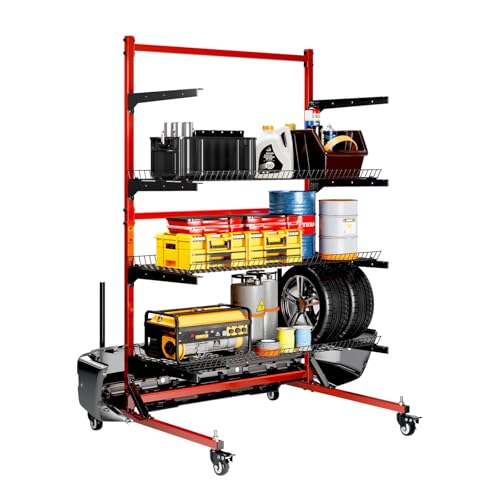 Heavy Duty Parts Management Cart, Auto Body Rolling Parts Storage Shelves, 3 Shelf Rack with Wheels, Wire Shelving Car Tools for Workshop Garage Auto Repair Shop