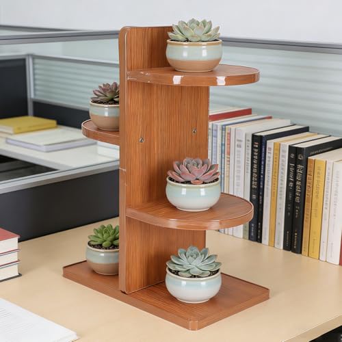 Bamboo Tabletop Plant Stand,3 Tier Indoor Succulent Plant Shelf for Windowsill & Desk, Corner Desktop Plant Holder,Sill Flower Countertop Display Organizer for Home Office Decor-16.3" Tall