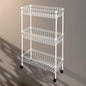 NSF white 3-layer storage rack, refrigerator crevice rack, washing machine crevice rack, laundry room dirty clothes storage, multifunctional household epoxy resin deep mesh basket - size: 3-White H basket